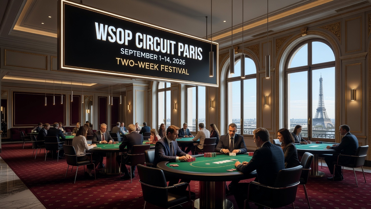 Poker players competing during a WSOP Circuit ring event in a European casino setting